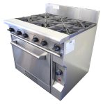 CaterWare 6 Burner Gas Cooktop with Oven (CW-GBO6)