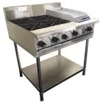 CaterWare 4 Burner Gas Cooktop with 300mm Hotplate GB4-30HP