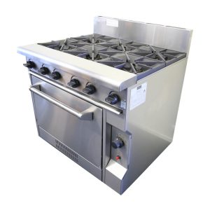 CaterWare 6 Burner Gas Cooktop with Oven CW-GBO6