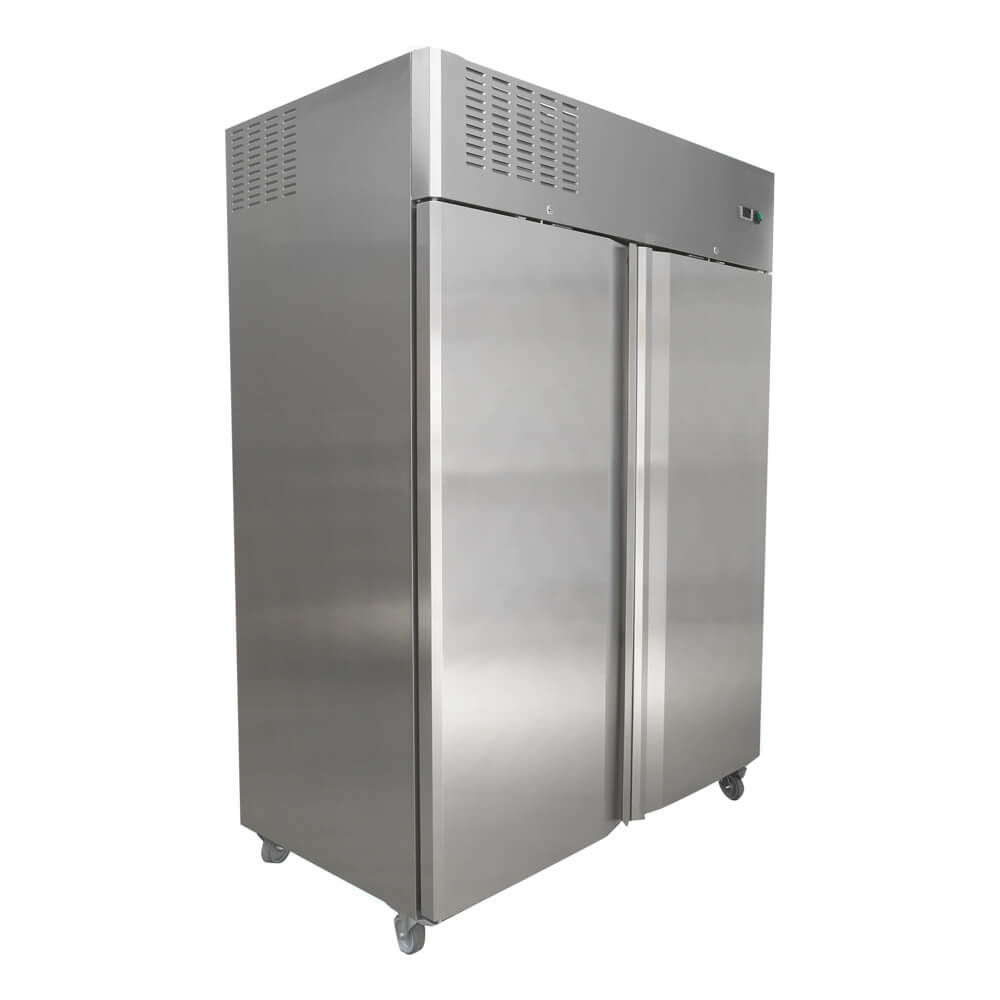 CaterWare Commercial Two Door Upright Stainless Steel Fridge L1400R2A
