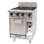 CaterWare 4 Burner Gas Cooktop with Oven (GBO4)