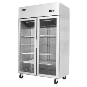 Atosa 1300Ltr 2 Door Upright Fridge/Refrigerator Top Mounted Glass S/Steel MCF8605
