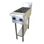 CaterWare 2 Burner Gas Cooktop with Stand CW-GB2