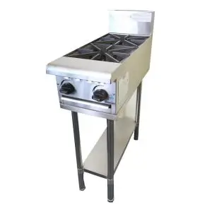 CaterWare 2 Burner Gas Cooktop with Stand CW-GB2