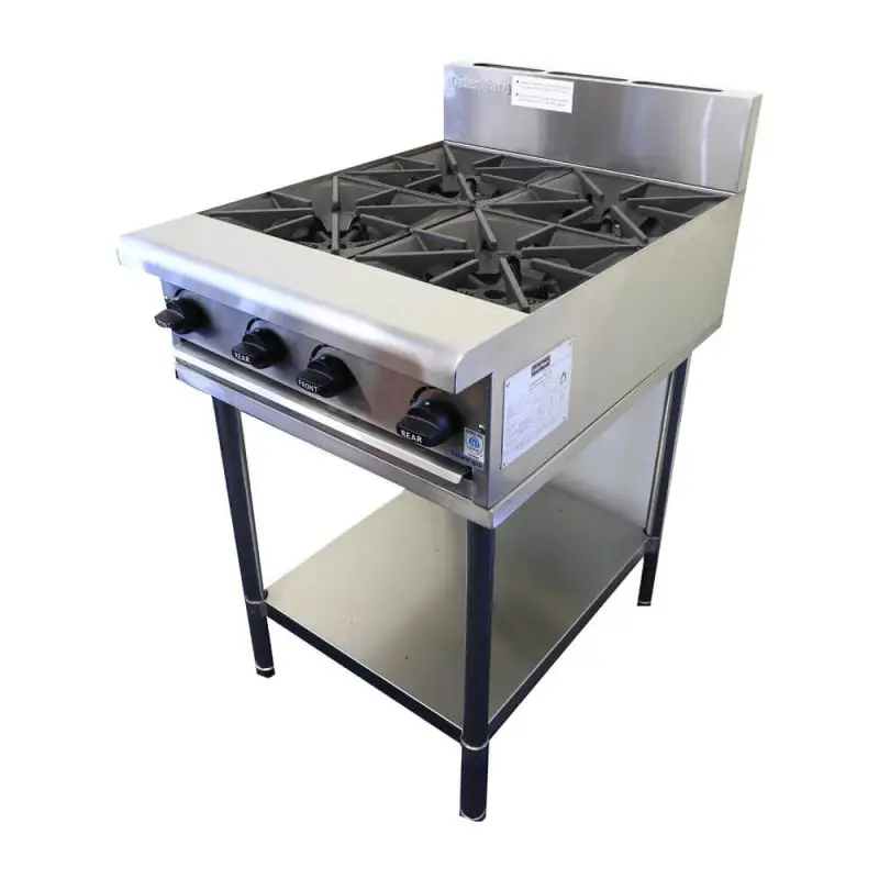 CaterWare 4 Burner Gas Cooktop with Stand GB4