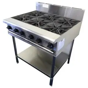 CaterWare 6 Burner Gas Cooktop with Stand GB6