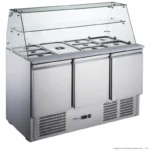 FED-X 1365mm Sandwich Prep Fridge Glass Topped 2 Shelf 3 Door (XS903GC)
