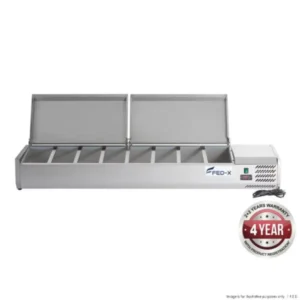FED-X-Salad-Fridge-Bench-Top-Stainless-Steel-Takes-8x1:3GN-Pans-(XVRX1800:380S)_Caterware