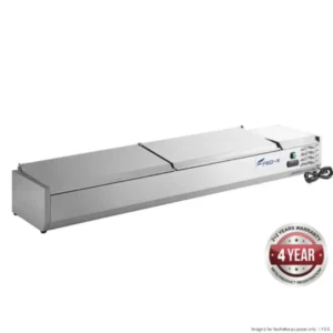 FED-X-Salad-Fridge-Bench-Top-Stainless-Steel-Takes-9x1:3GN-Pans-(XVRX2000:380S)_Caterware