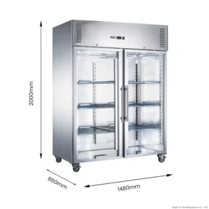 XURC1410G2V Double Door Glass Fridge