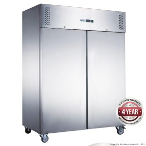 FED-X 1200Ltr Upright Freezer Stainless Steel 2 Door XURF1200SFV
