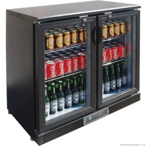 Thermaster-Bar-Fridge-Black-2-Hinged-Doors-202Ltr-(SC248G)_Caterware