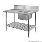 Single Bowl Sink Bench 1200x600 Premium Stainless Steel SSB6-1200