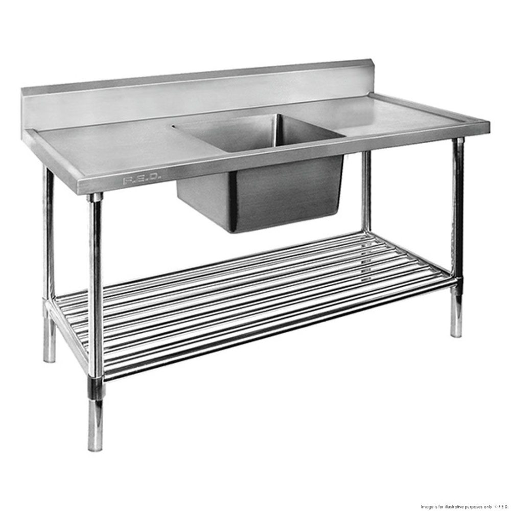 Single Bowl Sink Bench 1200x600 Premium Stainless Steel SSB6-1200