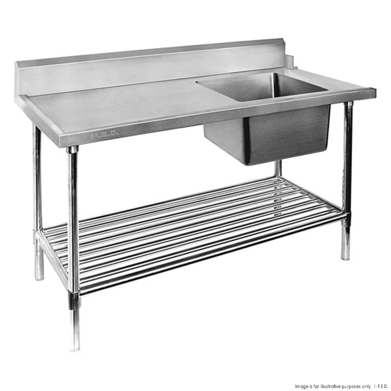 Right Inlet 1200mm Single Sink Dishwasher Bench SSBD7-1200R/A