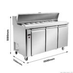 SLB150-pizza prep fridge commercial