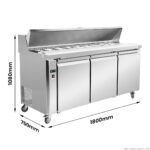 SLB180-pizza prep fridge commercial