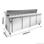SLB240-pizza prep fridge commercial