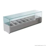 FED-X-Salad-Fridge-Bench-Top-Glass-Display-Takes-6x1:3GN-Pans-(XVRX1500:380)_Caterware