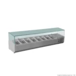 FED-X-Salad-Fridge-Bench-Top-Glass-Display-Takes-8x1:3GN-Pans-(XVRX1800:380)_Caterware