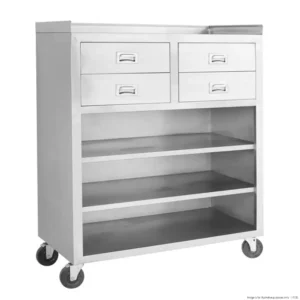 Modular-Systems-Mobile-Cabinet-304-Stainless-Steel-with-Drawers-(4)-&-Shelves-(3)-(MS116)_Caterware