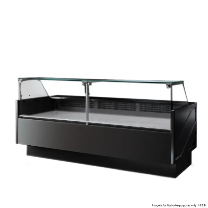 Tecnodom-Black-Deli-Display-2480mm-with-Storage-and-Castors-(TDMR-0925B)_Caterware