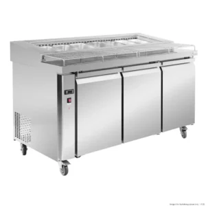 Thermaster-1500mm-Pizza-Prep-Table-Fridge-3-Door-7x1:3GN-(PWB150)_Caterware