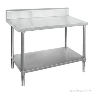 Work Bench 700mm Deep with Splashback Stainless Steel, Various Widths