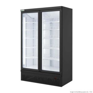 Thermaster 2 Door Supermarket Freezer Black LG-1000BGBMF
