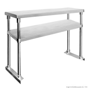 Modular Systems Stainless Steel Double Tier Overhead Shelf, Various Lengths