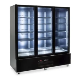 Williams-Quartz-Star-Display-Fridge-Bottom-Mounted-3-Glass-Doors-Black-Colourbond-(HQS3GB)_Caterware