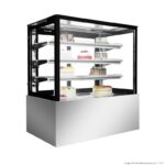 square glass cake display
