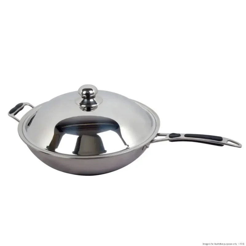 Benchstar-360mm-Diameter-Stainless-Steel-Wok-with-Lid-for-IW300:IW500-Induction-Cooker-(IW-WokLid36)_Caterware