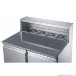 FED-X Two Door Salad Prep Fridge with Marble Top (XGNS900E) - Image 2