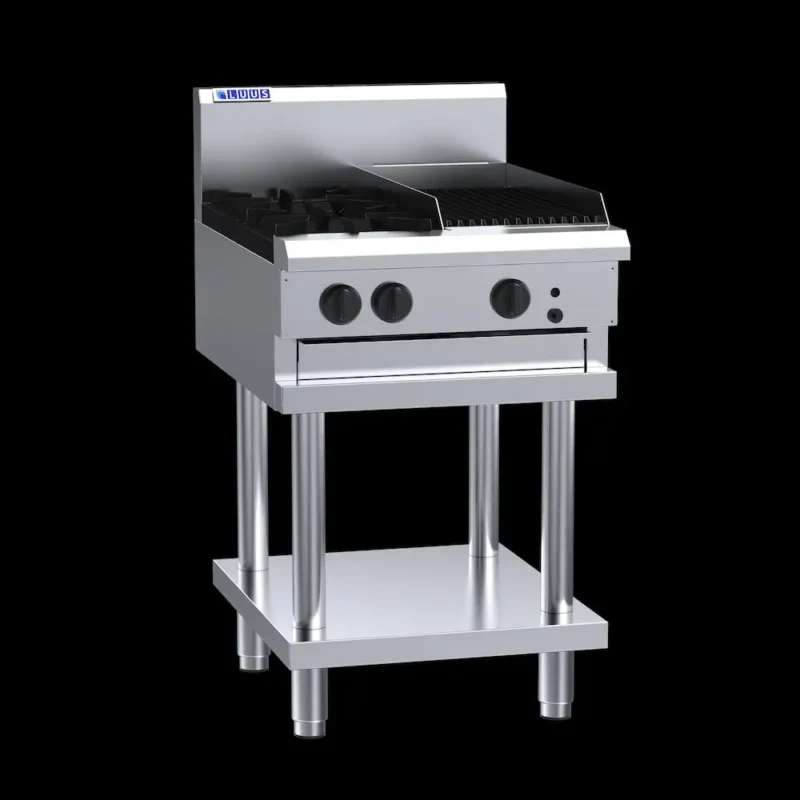Luus Cooktop 2 Burner/30cm Chargrill on Stand (CS-2B3C)