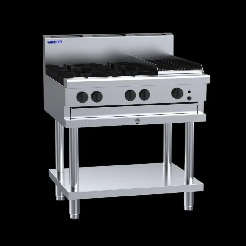Luus Cooktop 4 Burner/30cm Chargrill on Stand (CS-4B3C)