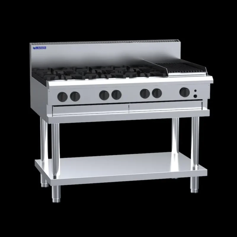 Luus Cooktop 6 Burner/30cm Chargrill on Stand (CS-6B3C)