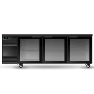 Skope BackBar 3 Glass Swing Door SlimLine Fridge Black or White (SL.3.GSW)