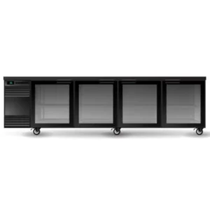 Skope BackBar 4 Glass Swing Door SlimLine Fridge Black or White (SL.4.GSW)