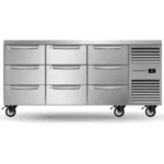 Skope ProSpec Nine Drawer Three Bay Underbench GN 1/1 Right Hand Fridge (PG11.UBR.3.D9.RH)