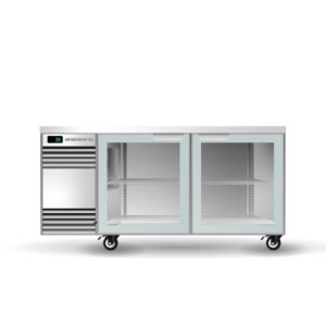 Skope SL.2.GSW BackBar 2 Glass Swing Door SlimLine Fridge Black or White