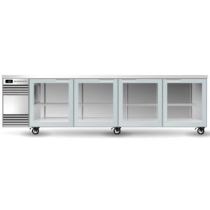 Skope SL.4.GSW BackBar 4 Glass Swing Door SlimLine Fridge Black or White