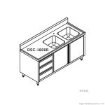 Modular Systems 1800mm Stainless Steel Cabinet With Double Sinks, Doors & Drawers (DSC-1800R-H)