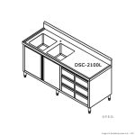 Modular-Systems-2100mm-Stainless-Steel-Cabinet-With-Double-Sinks,-Doors-&-Drawers--(DSC-2100L-H)_Caterware