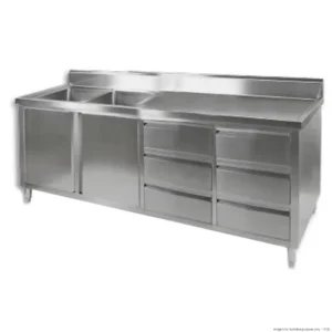 Modular-Systems-2400mm-Stainless-Steel-Cabinet-With-Double-Sinks,-Doors-&-Drawers-(DSC-2400L-H)_Caterware