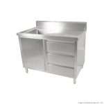 Modular Systems 1200mm Kitchen Tidy Cabinet with Sink, Drawers & Doors (SC-6-1200L-H)