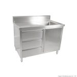 Modular Systems 1200mm Kitchen Tidy Cabinet with Sink, Drawers & Doors SC-6-1200R-H