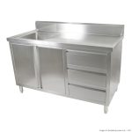 Modular Systems 1500mm Kitchen Tidy Cabinet with Sink, Drawers & Doors (SC-6-1500L-H)