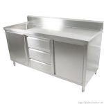 Modular Systems 1800mm Kitchen Tidy Cabinet with Sink, Drawers & Doors SC-6-1800L-H