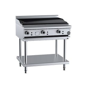 B&S Black 90cm Charbroiler on Stand (CBR-9)
